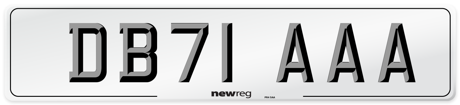 DB71 AAA Number Plate from New Reg